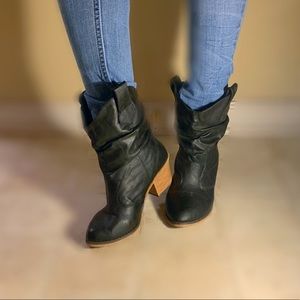 Black High Heel Booties
